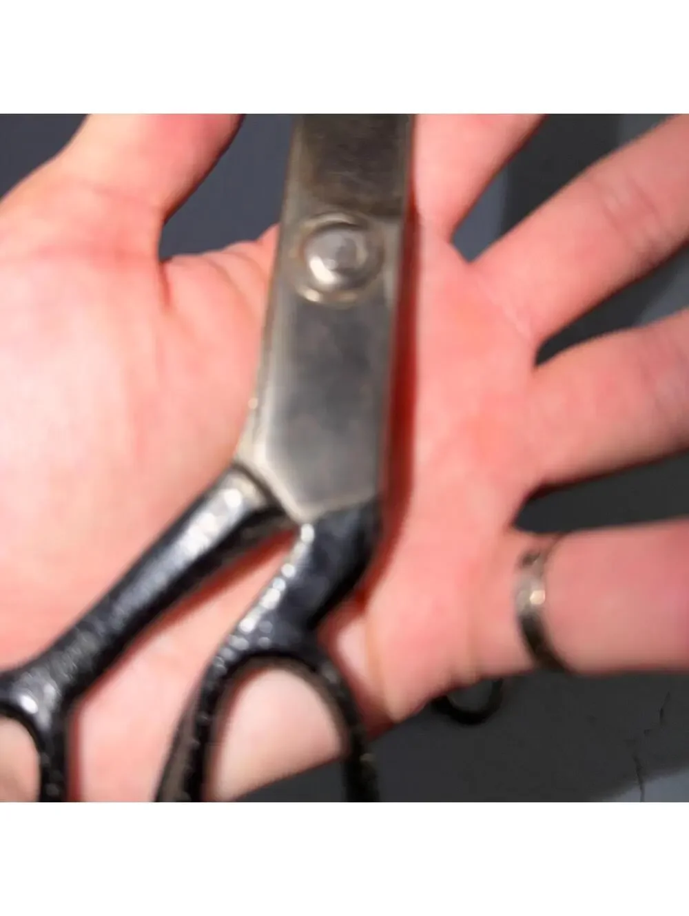 4 Pairs of Used Vintage Scissors Silver Handle Henkel Italy Steel Rare 60s